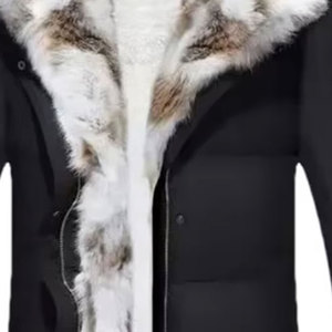 Chaqueta Larga de Plumón para Hombre de Alta Calidad con Capucha de Piel, Resistente al Viento, Estilo Casual, Cierre de Cremallera, Color Negro, Hecha en Pakistán - Product Image 4