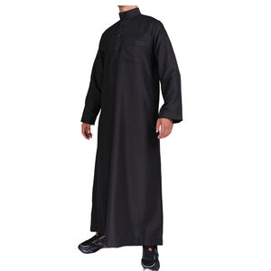 Qamis/Kaftan islamique pour hommes musulmans, long, uni, à manches longues, pour l'Aïd, le Ramadan, le Moyen-Orient, l'Arabie Saoudite - Product Image 3