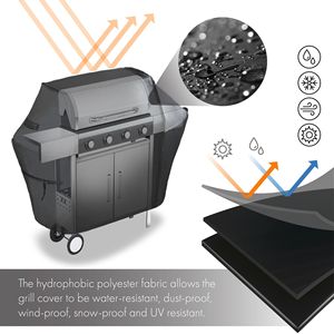 Copertura per Barbecue a Gas Nera da 58 Pollici, Impermeabile e Resistente ai Raggi UV, Adatta alla Maggior Parte dei Marchi - Per Griglie a Gas - Product Image 3