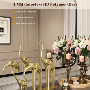 40\" X 32\" Black Bathroom Wall <b>Mirror</b> <b>Rectangle</b> Vanity <b>Mirror</b> with Seamless Polymer Coat for Over Sink for Bedroom Bathroom - Product Image 4