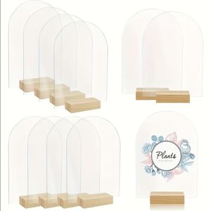Base per Carte in Acrilico Trasparente a Forma di Arco, Set da 20 Pezzi, Esagonale, per Lista Ospiti Matrimonio, Segnaposto Vuoti, Numeri Tavolo - Product Image 1