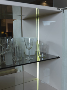 Zenvior Contemporary Wine Cabinet Luxe <b>Bar</b> Unit with Rack and Display Shelves - Product Image 2
