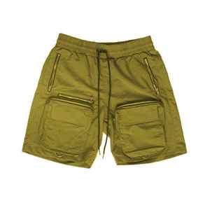 Latest Design Solid Color Cargo Short With Zip Pockets Stylish Drawstring Breathable <b>Elastic</b> Waist Fisherman Gym Workwear Shorts - Product Image 1