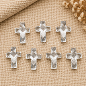 Colgante de Cuarzo Cristalino en Forma de Cruz de 15x10mm, Tallado a Mano, para Joyería, Sanación con Cristales, Reiki, Energía, Venta al Por Mayor - Product Image 2