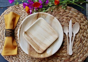 Platos Desechables Ecológicos de Hoja de Palma de 5 Pulgadas, Aptos para Congelador, Resistentes, Ideales para Fiestas, Bodas y Eventos, Gran Venta - Product Image 1