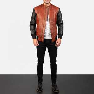 Chaqueta de Cuero Bomber para Hombre, Chaqueta Clásica con Cierre, Nueva Colección de Chaquetas de Cuero para Hombre, Chaqueta de Cuero de Invierno con Color Personalizado - Product Image 5