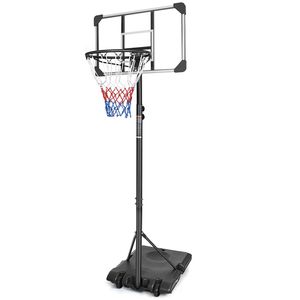 Canestro da Basket Portatile 28 Pollici, Altezza Regolabile 5.6-7 Piedi, Base Stabile con Ruote, per Interni/Esterni, Cerchio Personalizzabile con Logo - Product Image 1