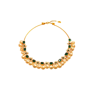 Baby Girl's Copper Anklet with Bell Pearl and Diamond-Simple Wedding Foot Jewelry - Product Image 3