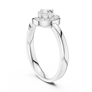 Anillo Minimalista con Diamante Cultivado en Laboratorio, Oro Blanco Sólido de 18 Quilates con Baño de Rodio, para Compromiso, Fiesta, Boda, Uso Diario, para Mujer - Product Image 2