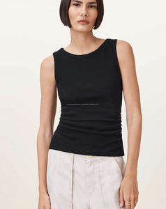 Débardeurs à col rond simple pour femmes coton Spandex tissu débardeur mi-long Logo conçu sur mesure Style vierge - Product Image 5