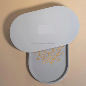 Bandeja rústica de alta calidad Bandeja de madera para servir con asas modernas de metal negro Bandeja de madera para servir de Craftsy Home - Product Image 6