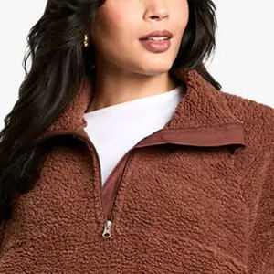 Sweat-shirt à capuche Sherpa chaud pour femme, doublure polaire douce, pull décontracté d'hiver, sweat-shirt Sherpa personnalisé doublé et confortable pour femme, coupe oversize - Product Image 2