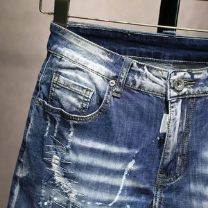Shorts en jean pour hommes de haute qualité, conçus sur mesure, style streetwear, 100% coton, écologiques, respirants, logo personnalisé, service OEM - Product Image 5