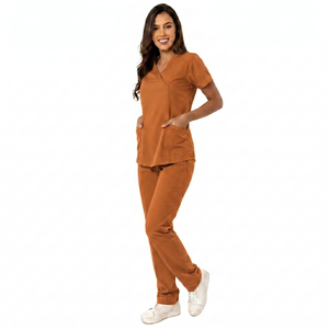 Conjuntos de Uniformes Quirúrgicos Ligeros de Manga Corta para Mujer, Personalizables en Color, de Poliéster y Algodón, Trajes para Médicos de Hospital, Uniformes para Enfermeras - Product Image 5