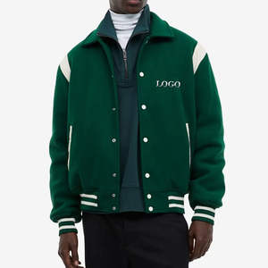 Varsity Jackets Wool Breathable Embroidery Customized Color Logo Winter Wear Stand Collar <b>Men's</b> - Product Image 4