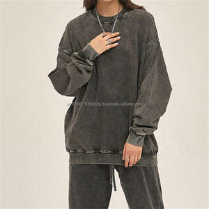 Vente en gros Logo personnalisé Sweat-shirt ras du cou surdimensionné avec pierre délavée à l'acide Col ras du cou vintage pour hommes - Product Image 4