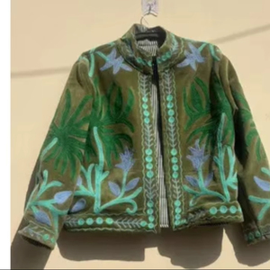Wholesale Suzani Embroidered <b>Jacket</b> Floral <b>Hippie</b> Coat Women Cropped Winter Warm Coat Artisanal Outerwear Factory Price Trendy P - Product Image 1