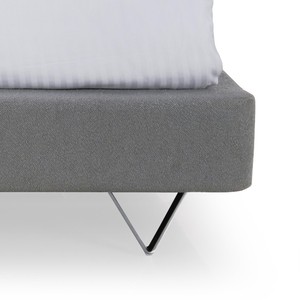 Modern Upholstered Fabric <b>Bed</b> Frame <b>with</b> Metal Legs King Size Soft <b>Bed</b> <b>with</b> Quilted Headboard and Footboard Minimalist Design - Product Image 5