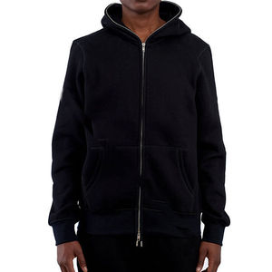 Sweat à capuche zippé intégral en coton épais, coupe oversize, double couche, style vintage streetwear, avec cagoule intégrée, logo personnalisé, vente en gros - Product Image 5