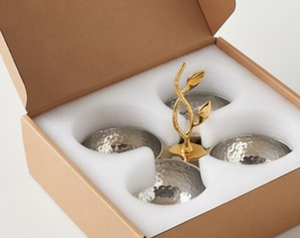 Cuencos Decorativos de Metal Premium con Diseño Floral Martillado, Ideales para Frutas, Ensaladas y Frutos Secos, Perfectos para Servir en Hoteles y Restaurantes - Product Image 6