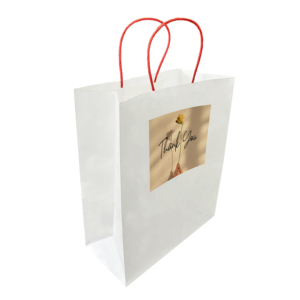 Sac d'épicerie en papier kraft écologique avec logo personnalisé avec poignée - Product Image 5