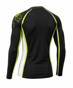 Camiseta de Manga Larga con Cuello Redondo para Hombre, Protección UV, Secado Rápido, Transpirable, Ecológica, con Estampado Digital en Negro y Verde Lima, Spandex y Poliéster - Product Image 3