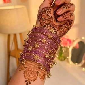 Latest Collection Handmade Women Bridal Kashmiri Churiyan Bangles Pearl Trendy Geometric Design Customizable Colors Sizes - Product Image 4