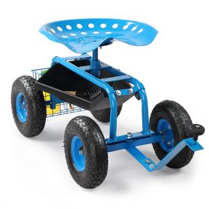 Sgabello da Giardino Girevole a 360 Gradi con Ruote, Sedile per Giardinaggio e Piantumazione, Scooter da Giardino con Sedile Girevole a 360 Gradi e Manubrio - Product Image 1