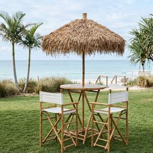 Cheap Handwoven Seagrass Bamboo <b>Umbrella</b> Natural Outdoor Garden Patio Sun <b>Shade</b> Large Decorative Beach <b>Umbrella</b> - Product Image 5