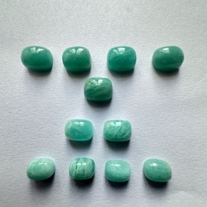 Amazonita Verde Natural Premium, Cabujón Largo, Piedras Sueltas de Primera Calidad con Reverso Plano, de 7x5mm a 15x20mm - Product Image 2