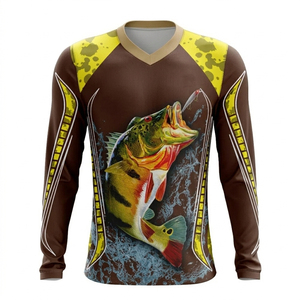 Camisa de Pesca Moderna para Hombre, Diseño de Lubina con Estampado por Sublimación, Secado Rápido, UPF 50, Poliéster, Ropa de Exterior, Estilo Pullover, Talla Adulto - Product Image 4