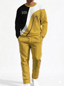 Best Selling Regular Fit Men Tracksuit Winter 2 Piece Comfortable Cotton Fleece Custom Logo Wholesale Streetwear Top Quality - Product Image 3