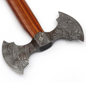 Damascus Steel Double Head <b>Axe</b> Handmade Pattern Steel Tool Designed For Utility Camping And Outdoor Lifestyle - Product Image 2