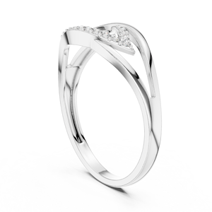 Anillos de oro macizo de 14k para mujer con diseño minimalista de diamantes de corte redondo y tallo dividido, ideales para regalo, compromiso, aniversario o boda. - Product Image 4