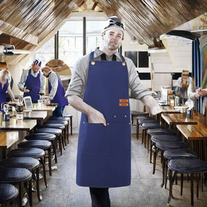 Quality White Blank Woven Cotton Sleeveless <b>Bib</b> Apron <b>Adult</b> Waterproof Cleaning Eco-Friendly Classic Custom Logo - Product Image 5