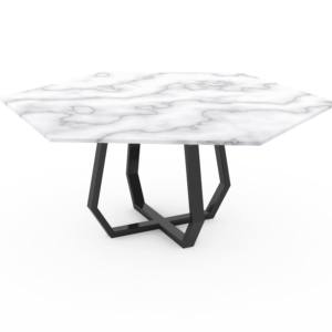 Mesa de Centro Moderna con Base de Metal Geométrica, Resistente, Base de Metal Negro Escultural, Mueble de Lujo para Sala de Estar - Product Image 1