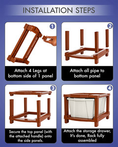 Meuble de rangement moderne et durable à 6 tiroirs pour vêtements, étagère autoportante en plastique pour salon - Product Image 4
