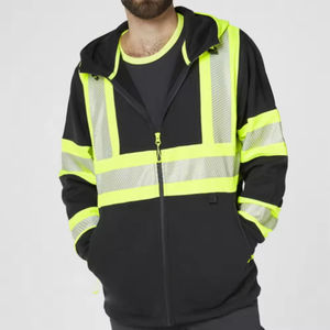 OEM Road <b>Worker</b> Safety Hoodies High Visibility Reflective Men's ANSI Class 3 Customized Logo Waterproof Fleece <b>Jacket</b> - Product Image 6