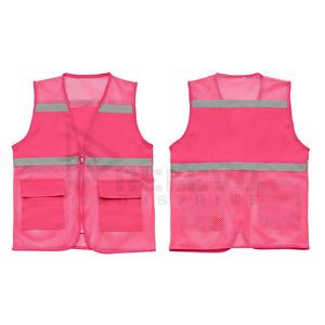 Gilet de sécurité haute visibilité personnalisé Relevo en maille polyester avec bandes réfléchissantes, unisexe, vêtements de travail avec poches et fermeture éclair sur le devant - Product Image 6