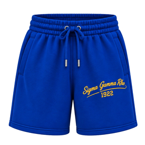 Pantalones Cortos Deportivos de Felpa Personalizados con Letras Griegas de Sigma Gamma Rho para Mujer, Ropa Deportiva Informal para Gimnasio y Entrenamiento - Product Image 1