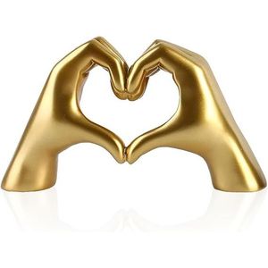 Scultura Moderna in Oro a Forma di Cuore e Mani per Arredamento Casa, Soggiorno, Camera da Letto, Libreria, Ufficio, per Amanti - Product Image 1