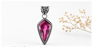 Tourmaline <b>Quartz</b> Silver Pendant – Handmade Pink Gemstone <b>Necklace</b> in Sterling Silver - Product Image 3