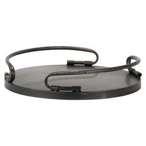 Plateau décoratif rond en métal de qualité supérieure de 14 pouces petit artisanat - Product Image 3