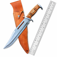 Couteau de chasse style RAMBO III, réplique de film, fabrication artisanale DIY OEM, lame fixe en acier carbone, manche en bois, pointe clip, 12, 0,5 mm, UA Supplies