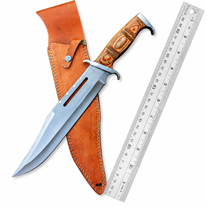 มีดล่าสัตว์แบบเดียวกับในภาพยนตร์ RAMBO III ของ UA Supplies  แบบ DIY OEM ผลิตด้วยมือ ใบมีดเหล็กคาร์บอน ด้ามไม้ ปลายใบมีดแบบ Clip Point ขนาด 13 นิ้ว หนา 0.5 มม. - Product Image 1