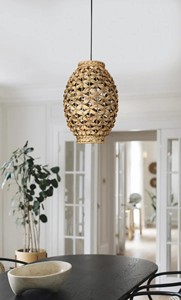 Water Hyacinth <b>Ceiling</b> <b>Light</b> <b>Shade</b> Featuring Handwoven Natural Fiber Design for Decorative Hanging Use - Product Image 3