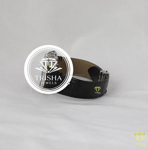 Montre de luxe pour homme, bracelet en cuir noir, lunette sertie de diamants, cadran carré, montre de prestige - Product Image 5