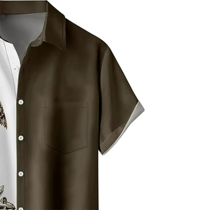 Camisas Hawaianas para Hombre con Logotipo Personalizado, Transpirables, Cuello Mao, Manga Corta Holgada, Estampadas con Serigrafía, para Playa y Resort, ODM - Product Image 3