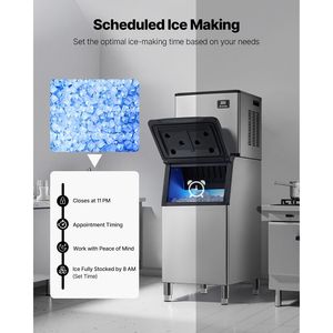 Attrezzatura di Refrigerazione per Cucine Commerciali, Macchina per il Ghiaccio Autopulente 360LBS/24H con Contenitore di Stoccaggio Grande da 300LBS - Product Image 6
