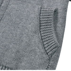 Suéter Cárdigan de Lana Acrílica Gris para Hombre, con Cierre Completo, Bolsillos y Cuello Redondo, para Invierno - Product Image 5
